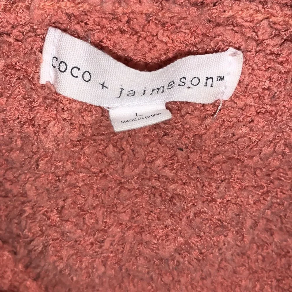 Coco+Jamieson coral fleece pullover hoodie size L